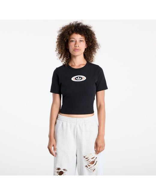 Adidas Originals Black T-Shirt Campus 2000 Back Cut Out Rib T-Shirt