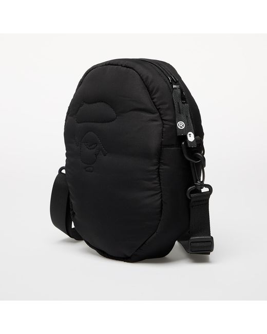A Bathing Ape Black Tasche Quilting Ape Head Shoulder Bag