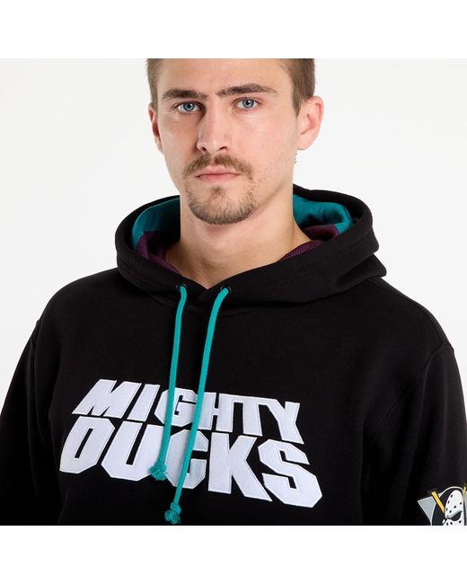 Mitchell & Ness Black Sweatshirt Nhl Playmaker Fleece Hoodie Vintage Logo Ducks for men