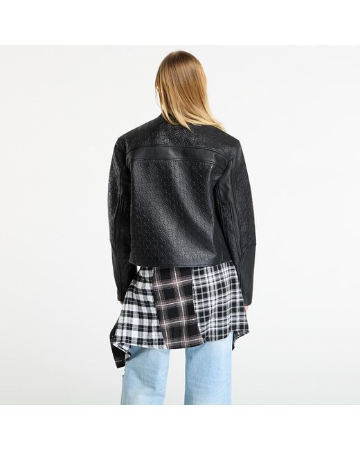 Daily Paper Black Jacket Structured Leather Jacket for men