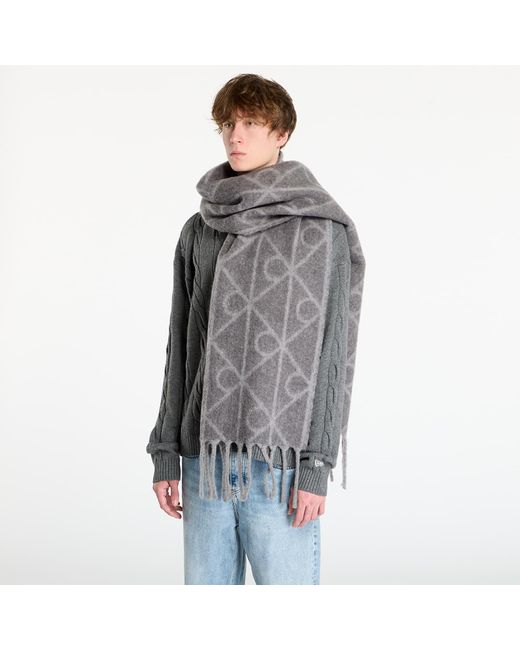 Calvin Klein Gray Halstuch Emblem Aop Brushed Scarf