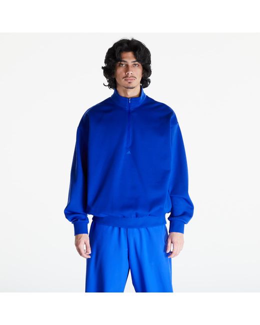 Felpa Adidas Adicolor Basketball 1/2 Zip Hoodie Lucid di Adidas Originals in Blue