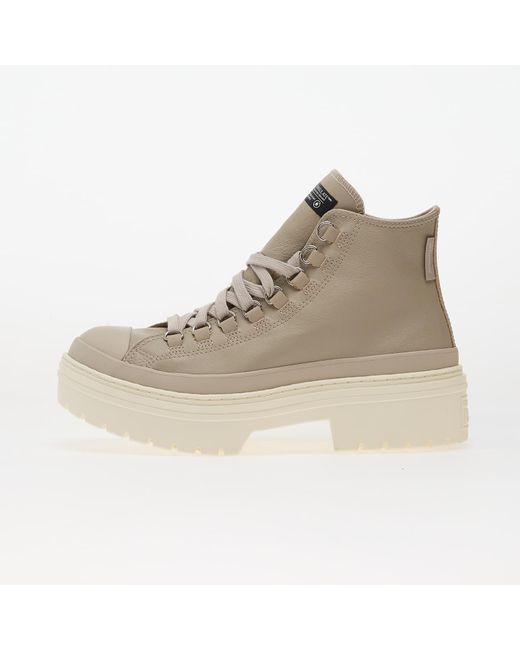 Converse Natural Sneakers Chuck Taylor All Star Lugged Heel Platform Waterproof Leather Hi Papyrus/ Papyrus/ Egret Eur