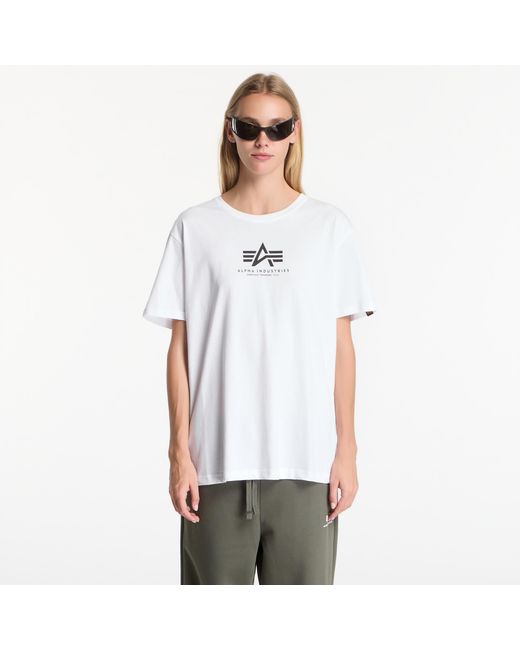 Alpha Industries T-Shirt Basic T-Shirt Contrast Stitch in het White voor heren