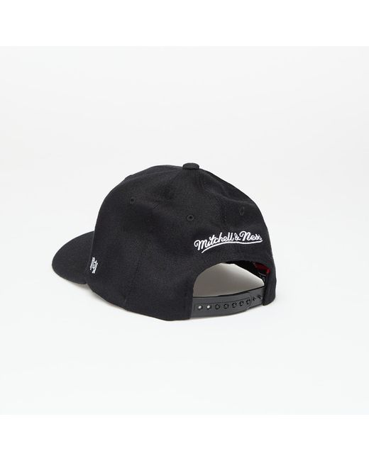 Mitchell & Ness Black Cap Branded Script Stretch Snapback