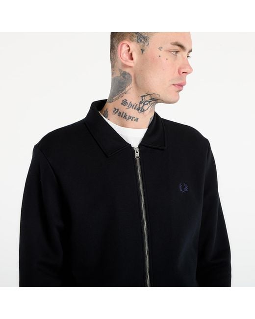 Fred Perry Sweatshirt Zip Through Collared Sweatshirt in het Black voor heren
