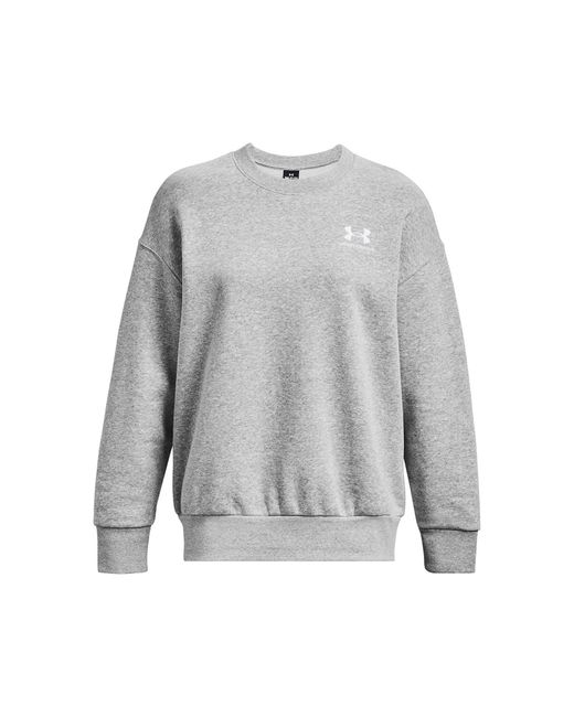 Under Armour Gray Icon Fleece Oversized Crew Mod Light Heather