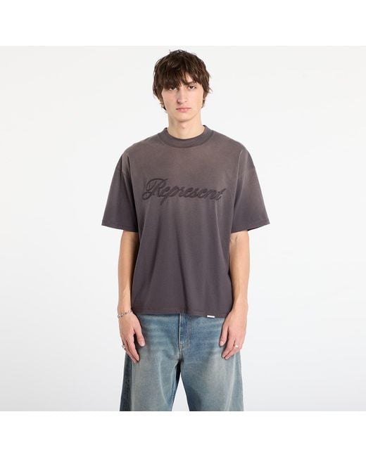 Represent Gray T-Shirt Reverse Applique T-Shirt for men