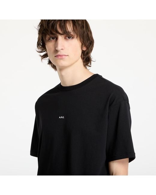 A.P.C. T-Shirt Boxy Micro Logo T-Shirt in Black für Herren