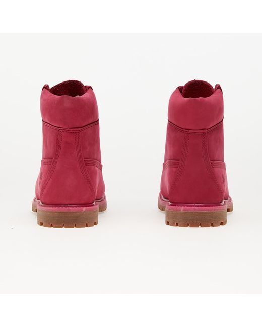 Timberland Red Premium 6 Inch Waterproof "ruby Nubuck" Boots