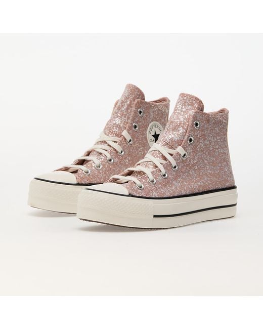 Baskets chuck taylor all star lift platform glitter dusty cinder/ egret/ black eur 39 Converse en coloris Natural