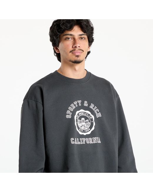 Sporty & Rich Sweatshirt California Emblem Crewneck in het Gray