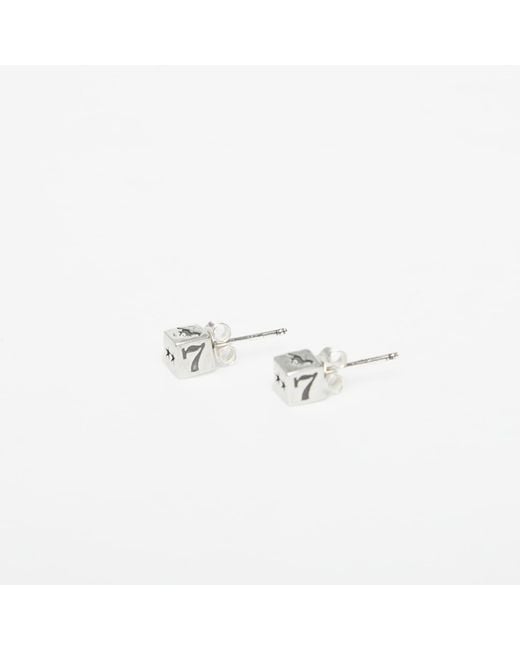 Twojeys White Dice Stud Earrings