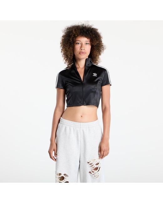 Adidas Originals Black Top Adidas Adicolor Short Sleeve Track Top