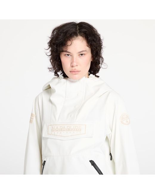 Veste Napapijri Femme - Anorak Avec Capuche, Imperméable, Polaire à L'intérieur, Fermeture Latérale