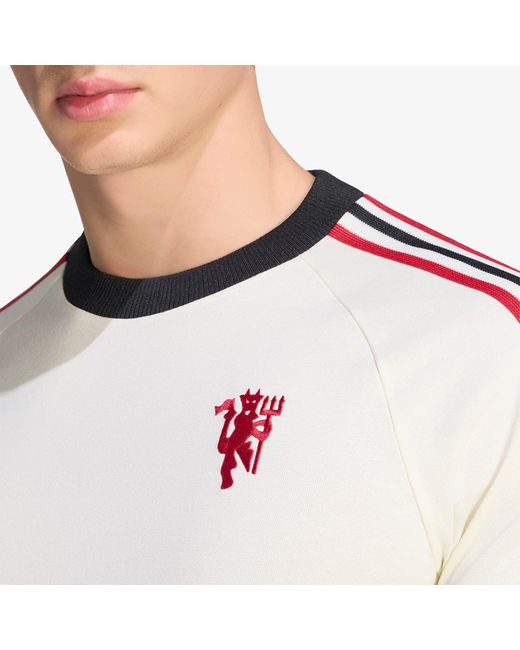 Adidas Originals T-Shirt Adidas Manchester United Originals Long Sleeve T-Shirt in het White voor heren
