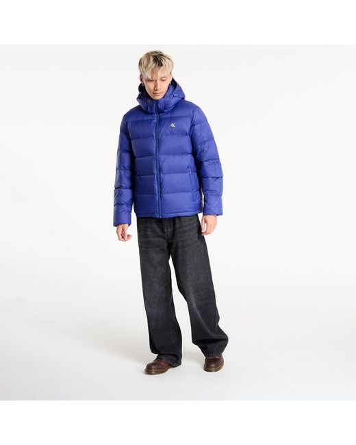 Calvin Klein Blue Jacket Jeans Ls Nylon Zip Off Hooded Jacket for men