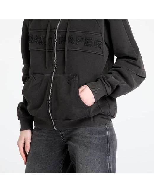 Daily Paper Black Sweatshirt Garment Wash Zip Up Hoodie
