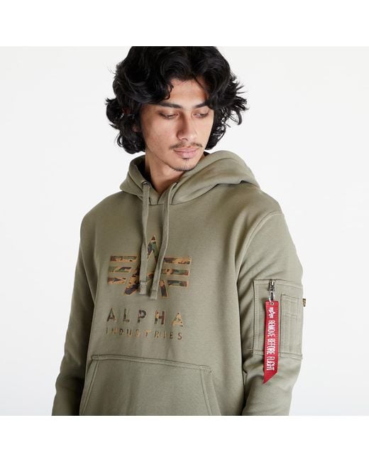 Alpha Industries Gray Alpha Industries Camo Tpu Hoody Olive for men