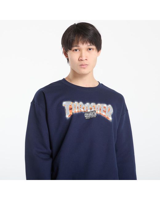 Thrasher Sweatshirt Explicit Crewneck in het Blue voor heren