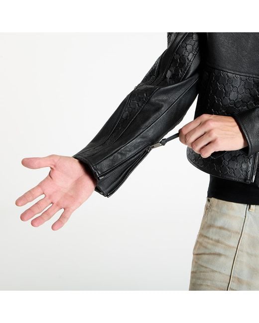 Daily Paper Black Jacket Structured Leather Jacket for men