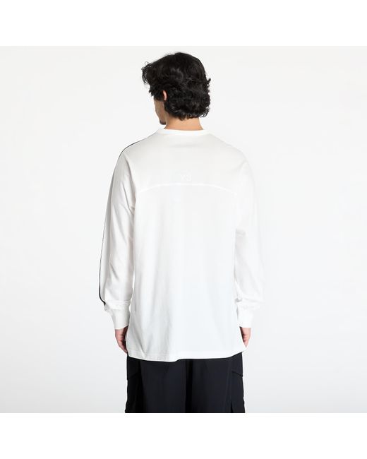Maglietta 3-Stripes Long Sleeve Long-Sleeve Top di Y-3 in White