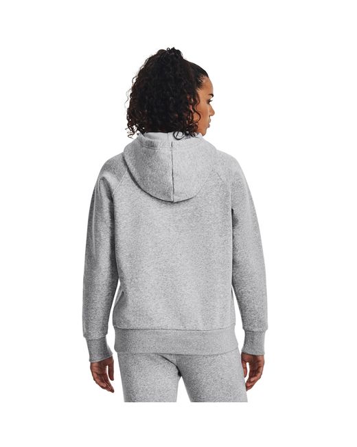 Felpa Con Cappuccio Rival Fleece Da Donna Mod Light Heather Bianco di Under Armour in Gray