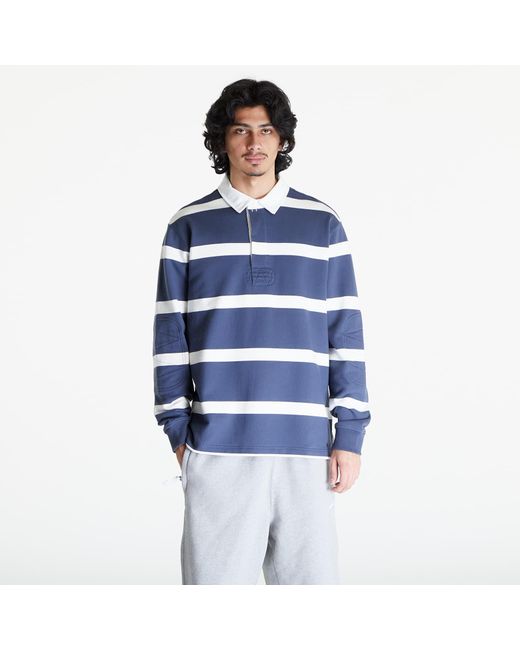 Life striped heavyweight rugby shirt thunder blue/ sail/ white/ thunder blue Nike pour homme
