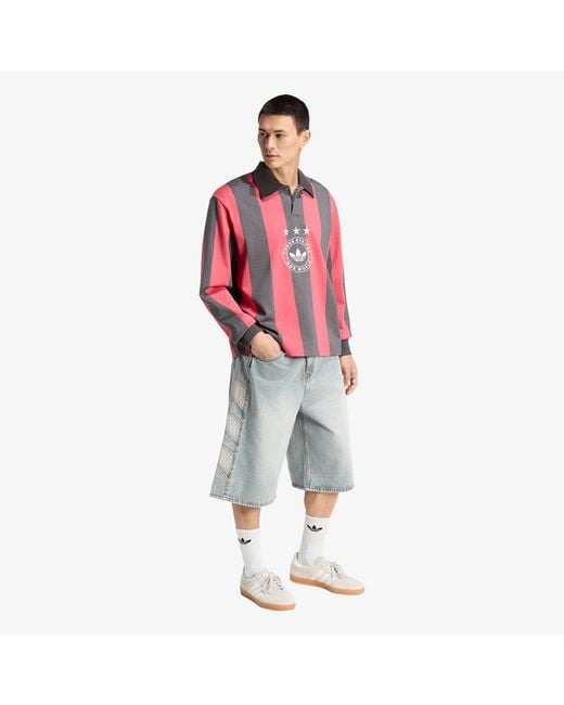 Adidas Originals T-Shirt Adidas Graphic Long Sleeve Polo Shirt Utility/ Cream in het Red voor heren