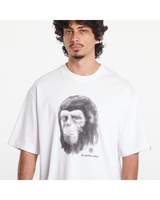 A Bathing Ape White T-Shirt Pixel Comic Ape Head Relaxed Fit Short Sleeve Tee for men