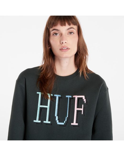 Huf Black 8-bit Crewneck Sweatshirt Dark