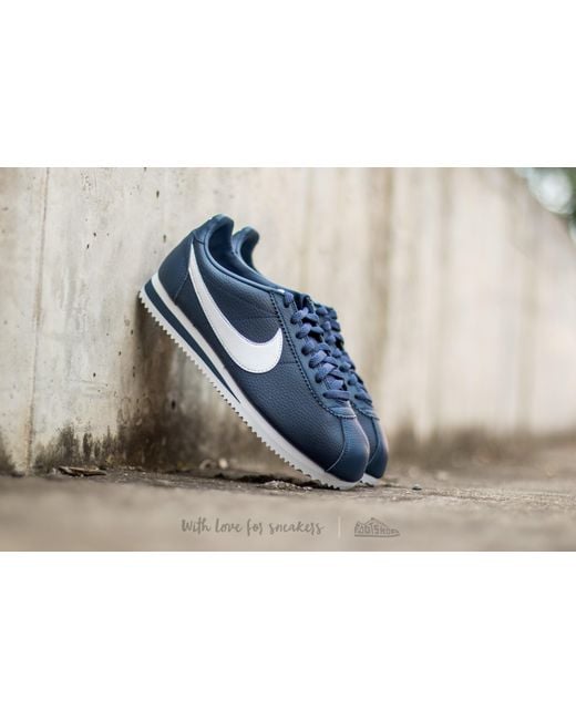 Nike Blue Classic Cortez Leather Midnight Navy/ White for men