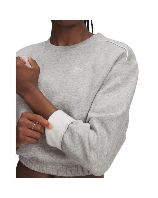 Under Armour Gray Sweatshirt Rival Fleece Piped Crew