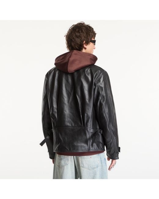 Y-3 Black Jacket Leather Blouson for men