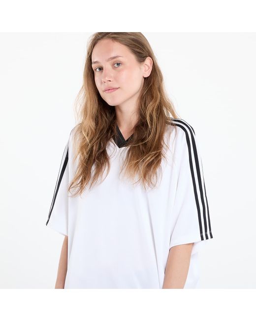 Adidas Originals White Adidas Adicolor Football Jacquard Oversize Dress