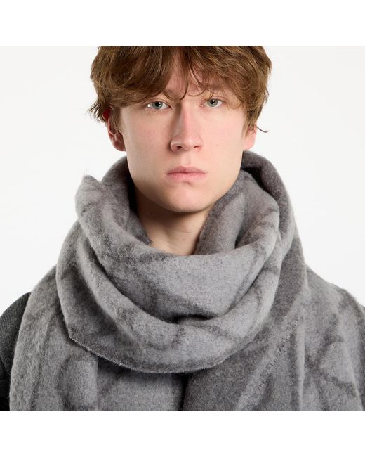 Calvin Klein Gray Halstuch Emblem Aop Brushed Scarf