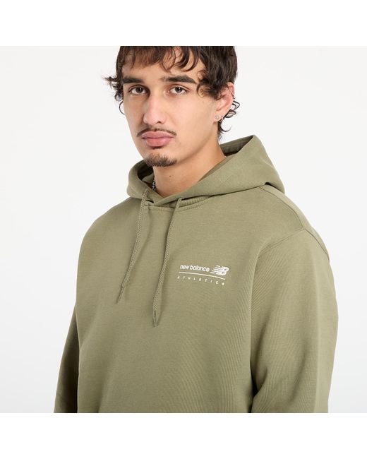 New Balance Green Sweatshirt Linear Graphic Fleece Hoodie for men