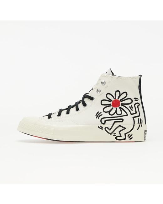 Converse X Keith Haring Chuck 70 Hi Egret/ Black/ Red in White | Lyst