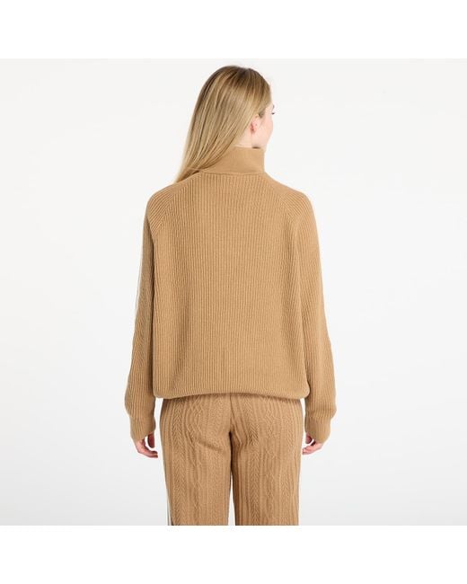 Adidas Originals Natural Sweater Adidas Funnel Neck Quarter Zip Sweatshirt Cardboard/ Off