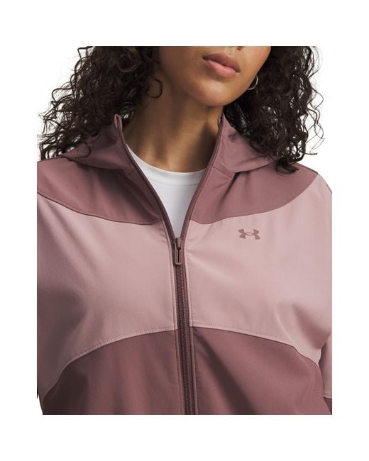 Under Armour Sweatshirt Rival Woven Jacket Hoodie in het Purple