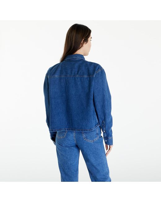 Calvin Klein Blue Jeans Cropped Dad Denim Shirt