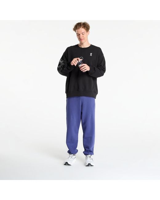 On Shoes Black Sweatshirt Club Crew Graphic for men