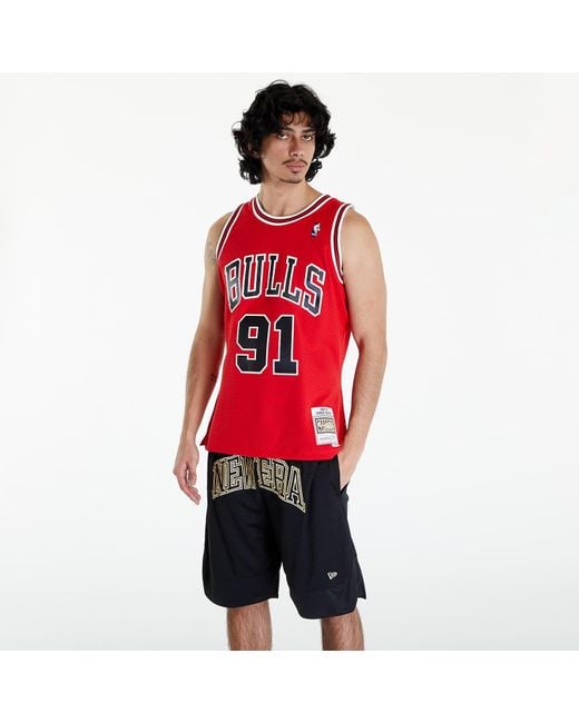 Mitchell & Ness Tank Top Nba Swingman Jersey Chicago Bulls Dennis Rodman 91 in Red für Herren