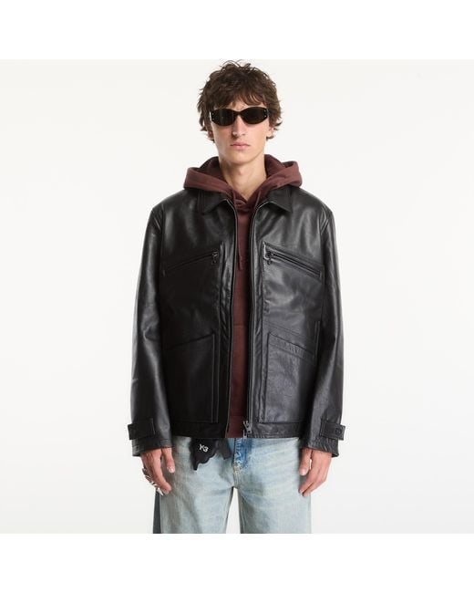 Y-3 Black Jacket Leather Blouson for men