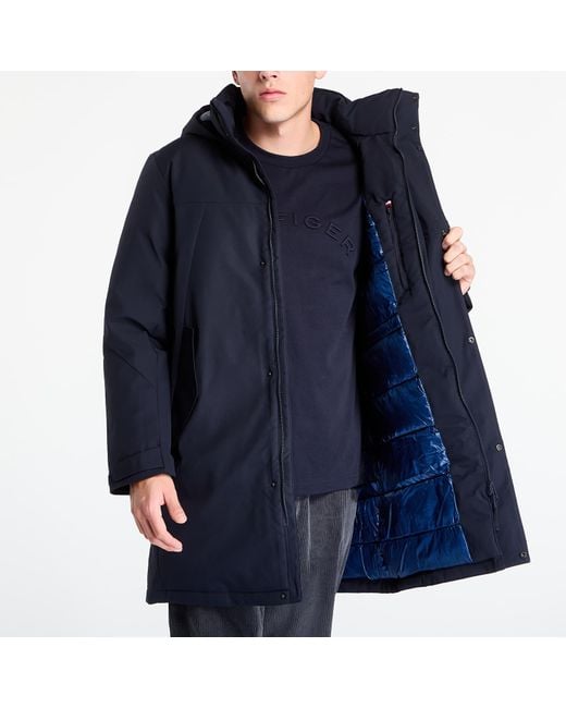 Tommy Hilfiger Blue Jacket Tech Hooded Padded Parka for men