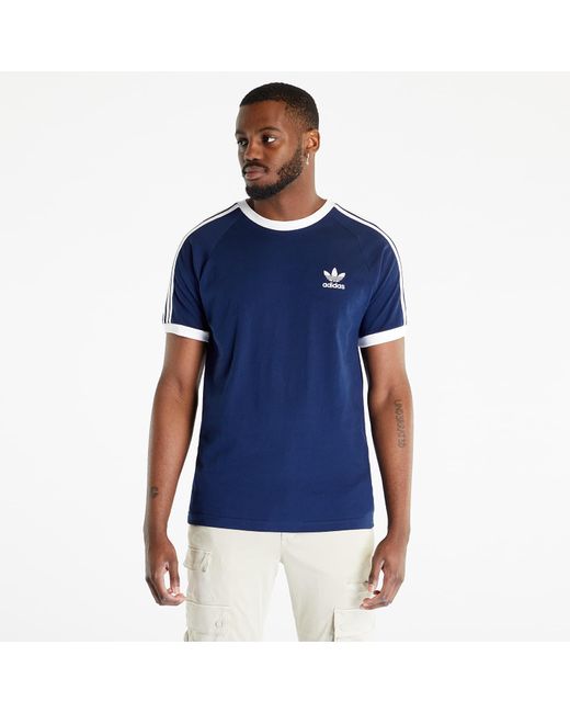 Adidas Originals Blue Adidas 3-stripes Short Sleeve Tee Night Indigo for men