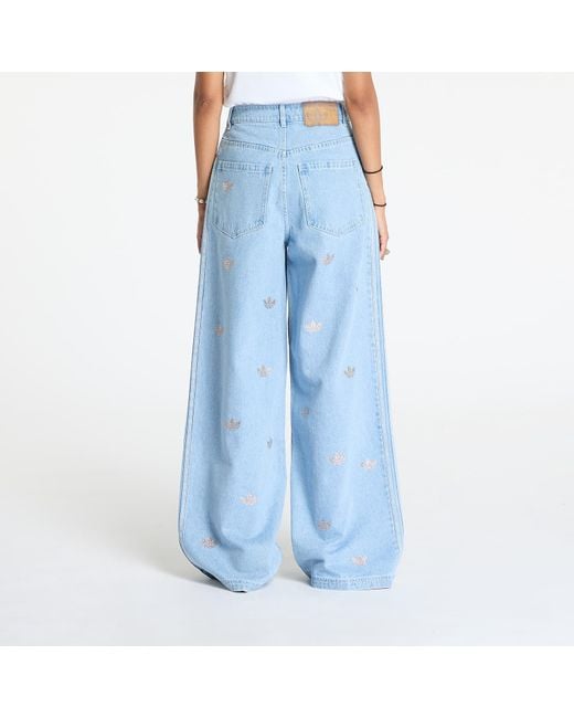 【adidas】 Denim Rhinestone Pants Adidas Denim Rhinestone Pants Womens - Blue / JN3020