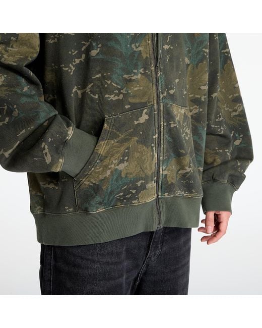 Carhartt Sweatshirt Hooded Benton Sweat Jacket Camo Combi/ Garment Dyed in het Green