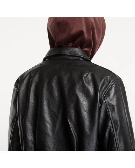Y-3 Black Jacket Leather Blouson for men