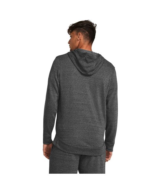 Under Armour Gray Rival Terry Full-Zip Castlerock Light Heather Onyx for men